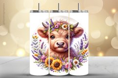 Highland Cow Tumbler Wrap| Tumbler Sublimation Wrap Product Image 1