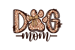 Dog Mom Leopard Print Pattern, Dog PNG, Dog Paw with Bow Product Image 2