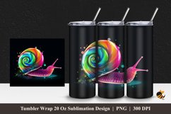 Colorful Snail Tumbler Wrap Sublimation Design 1 Product Image 1
