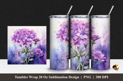Verbena Flower Tumbler Wrap Sublimation Design 1 Product Image 1