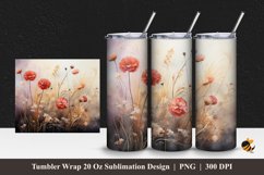 Chives Blossom Tumbler Wrap Sublimation Design 1 Product Image 1