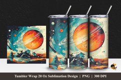 Retro Space Tumbler Wrap Sublimation Design 1 Product Image 1