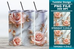 3D Rose Tumbler 20oz skinny wrap design, Tumbler design Product Image 1