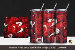 Red Doodle Love Tumbler Wrap Sublimation Design 1 Product Image 1