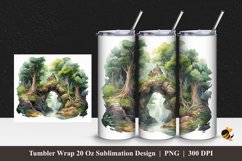 Forest Door Tumbler Wrap Sublimation Design 1 Product Image 1