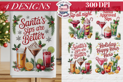 Christmas Cocktail Towels Clipart Sublimation 4 PNG Product Image 1