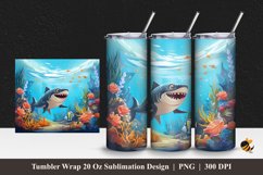 Sea Animals Tumbler Wrap Sublimation Design 1 Product Image 1