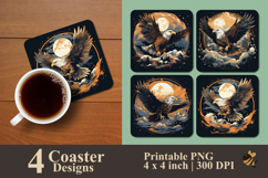 Eagle Coaster Sublimation Design Product Image 1