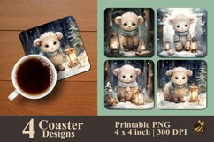 Cute Sheep Coaster Sublimation Designs Product Image 1