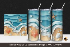 Seashell At Beach Tumbler Wrap Sublimation Design 1 Product Image 1
