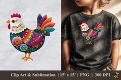 Blooming Chicken DTF Sublimation Clipart Design 1 Product Image 1