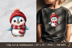 Cute Penguin DTF Sublimation Clipart Design 1 Product Image 1