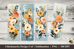 Svg Floral Bookmarks Sublimation Design Product Image 1