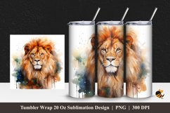 Lion Abstract Tumbler Wrap Sublimation Design 1 Product Image 1