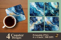 Blue Marble Coaster Sublimation Designs Product Image 1