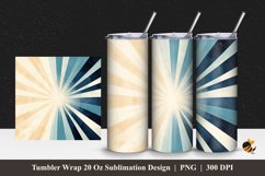 Retro Blue Rays Tumbler Wrap Sublimation Design 1 Product Image 1