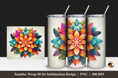 Colorful Blooms Tumbler Wrap Sublimation Design 1 Product Image 1