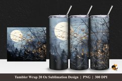 Misty Moon Tumbler Wrap Sublimation Design 1 Product Image 1