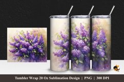 Floral Hue Tumbler Wrap Sublimation Design 1 Product Image 1