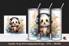 Baby Panda Tumbler Wrap Sublimation Design 1 Product Image 1