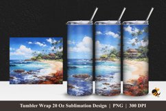 Bali Beach Tumbler Wrap Sublimation Design 1 Product Image 1