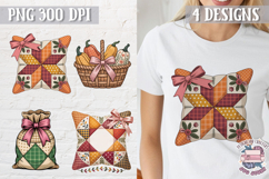 Fall Patchwork Clipart PNG Sublimation 4 Designs Product Image 1
