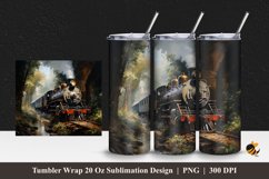 Vintage locomotive Tumbler Wrap Sublimation Design 1 Product Image 1