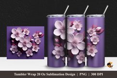 3D Flower Tumbler Wrap Sublimation Design 1 Product Image 1