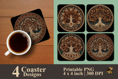 Tree Of Life Coaster Sublimation Design Product Image 1