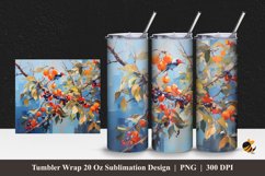 Berry Plant Tumbler Wrap Sublimation Design 1 Product Image 1