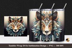 Wolf Art Tumbler Wrap Sublimation Design 1 Product Image 1