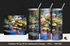 Lake Lotus Tumbler Wrap Sublimation Design 1 Product Image 1
