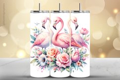 Flamingo Tumbler Wrap| Tumbler Sublimation Wrap Product Image 1