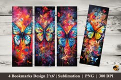 Amazing Butterflies Bookmarks Sublimation Design Product Image 1