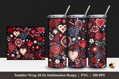 Handdrawn Loves Tumbler Wrap Sublimation Design 1 Product Image 1