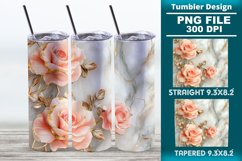 3D Rose Tumbler 20oz skinny wrap design, Tumbler design Product Image 1
