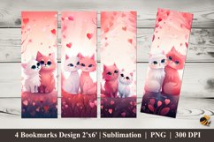 Cat Love Bookmarks Sublimation Design Product Image 1