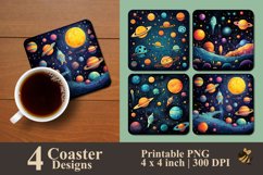 Colorful Space Coaster Sublimation Design Product Image 1