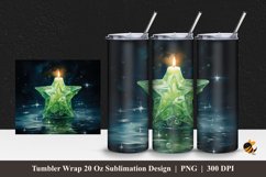 Star Candle Tumbler Wrap Sublimation Design 1 Product Image 1