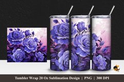 Purple Rose Tumbler Wrap Sublimation Design 1 Product Image 1