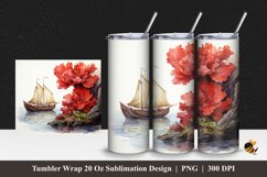 Calm Waves Tumbler Wrap Sublimation Design 1 Product Image 1