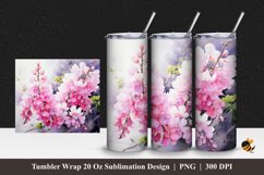 Watercolor Flower Tumbler Wrap Sublimation Design 1 Product Image 1