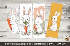 Carrot Bunny Bookmarks Sublimation Design Product Image 1