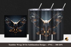 Cool Eagle Tumbler Wrap Sublimation Design 1 Product Image 1