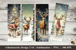 Cold Deer Bookmarks Sublimation Design Product Image 1