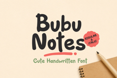 Bubu Notes - Cute Handwritten Font Product Image 1