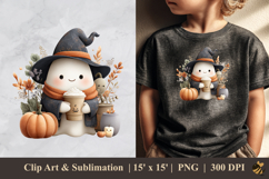 Cute Halloween Ghost DTF Sublimation Clipart Design 1 Product Image 1