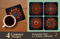 Geometric Illustration Coaster Sublimation Design Product Image 1