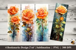 Realistic Rose Art Bookmarks Sublimation Design Product Image 1