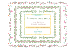Floral Journal Borders Scrapbook PNG Set Product Image 1